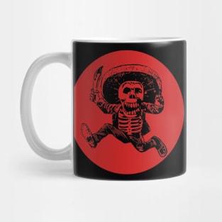 Halloween, Posada Calavera with Machete Black and Red Mug